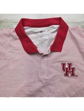 COLOSSEUM Red/White UH University Of Houston Cougars Polo Golf Shirt XXL